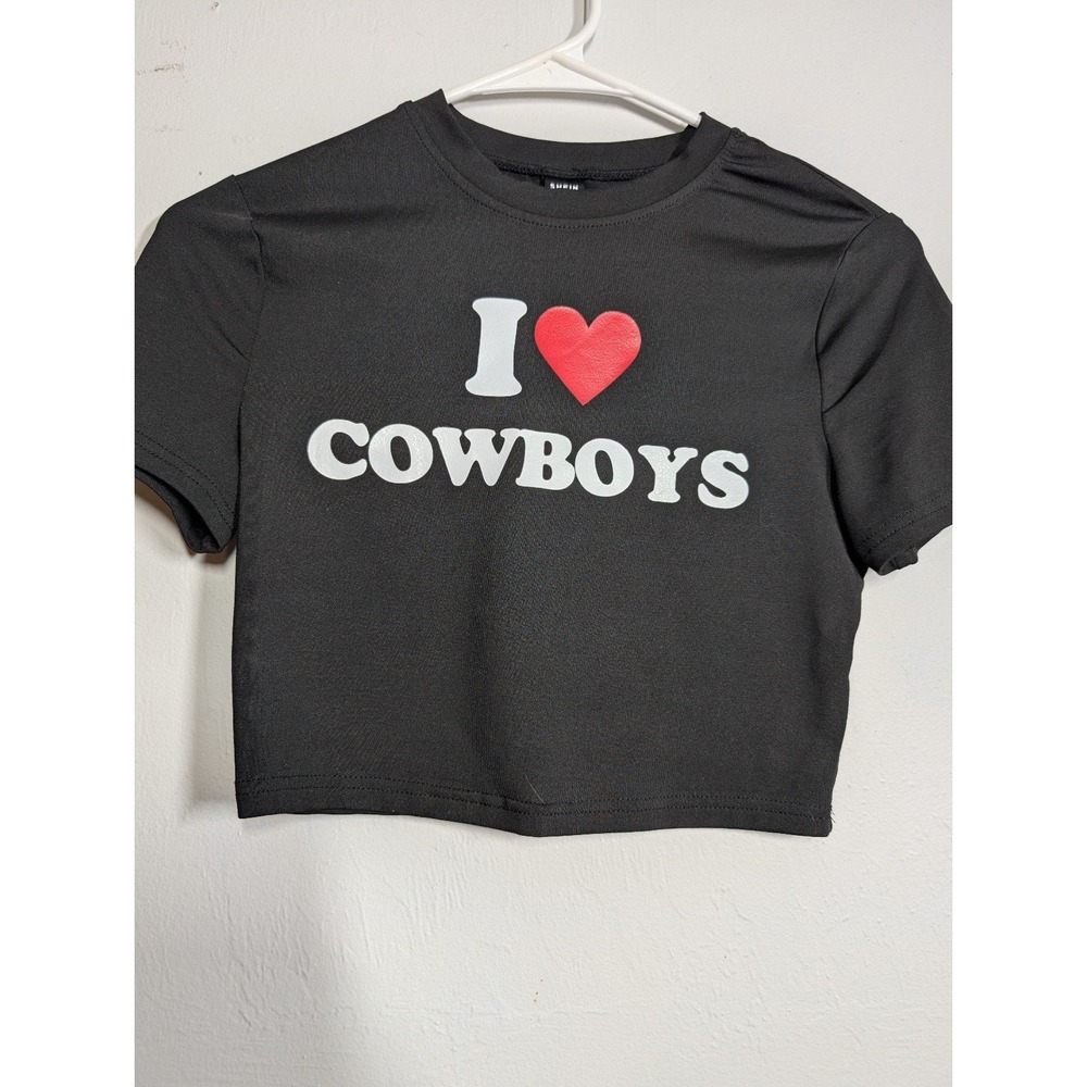 I Love Cowboys Small Crop Top‎